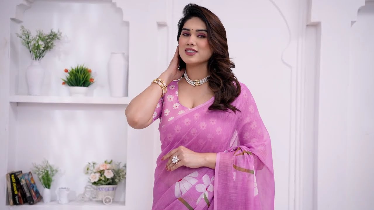 Kashvi Sarees | Pink Floral Printed Saree