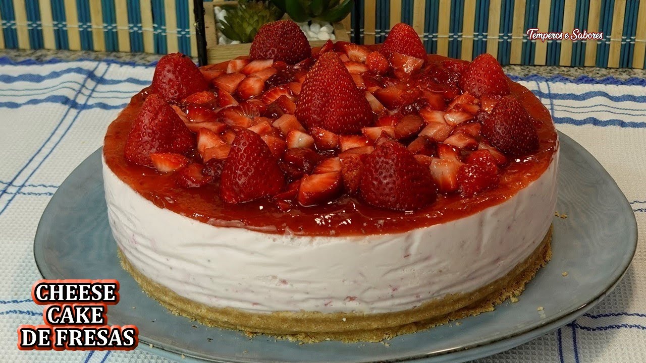 CHEESE CAKE DE FRESAS Sin Cocinar Nada muy Fácil de Hacer FANTÁSTICO