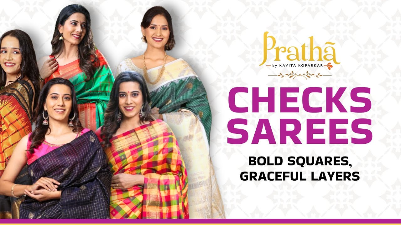 DISCOVER the BEST Checkered Saree COLLECTION at Pratha Sarees