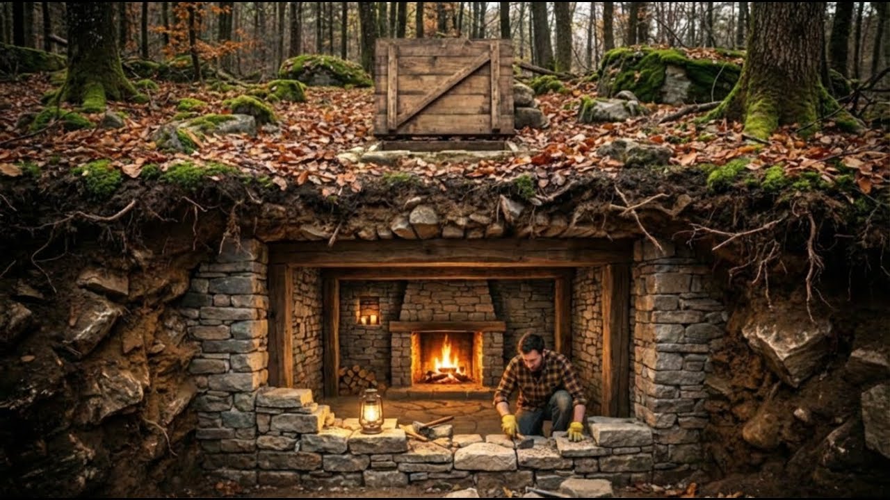 From Dirt to Shelter A Hidden Underground Cabin