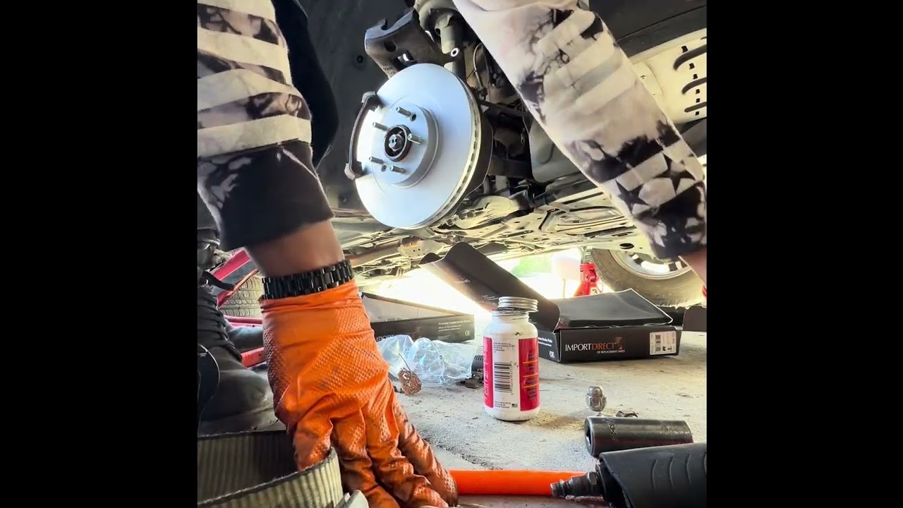 Change the brakes, rotors and oil change on a 2018 Hyundai Santa Fe 2.4L