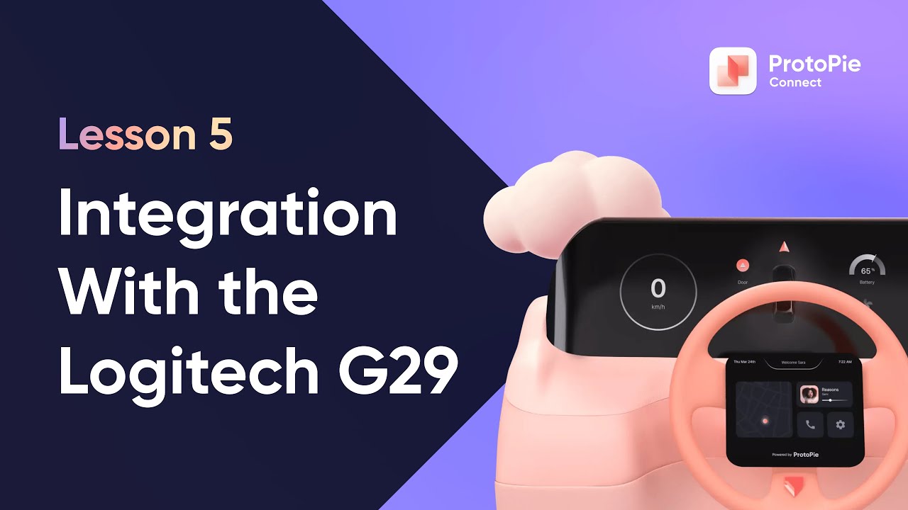 Intro to ProtoPie Connect | 5. Use the Logitech G29 Steering Wheel to Prototype In-Car Experience