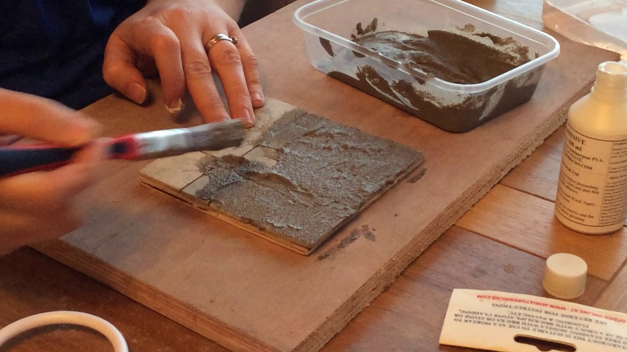 Grouting Real Stone Miniature Dolls House Flagstones MINIATUREBRICKS.COM