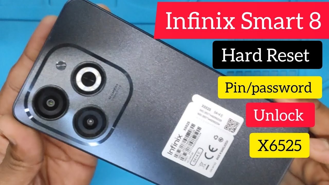 Infinix Smart 8 Hard Reset, Infinix x6525 hard reset, pin/password unlock,
