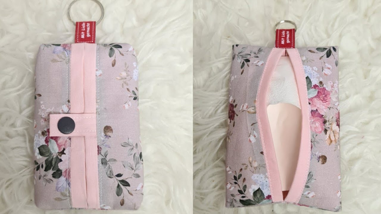 DIY Fabric Pocket Tissue Holder/ How to sew Fabric Tissue Holder/ Taschentüchertasche/Coudre un sac