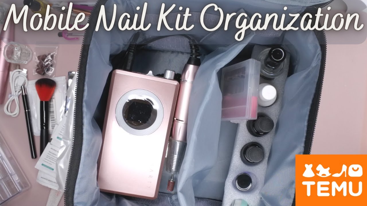 Travel Nail Tech Bag | What I Pack in My Travel Nail Kit | Temu Finds | Nail Supply Haul