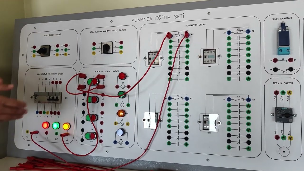 Kumanda Eğitim Setine Giriş Tek Butonla Lamba Kontrolü - PLC Eğitim Videoları