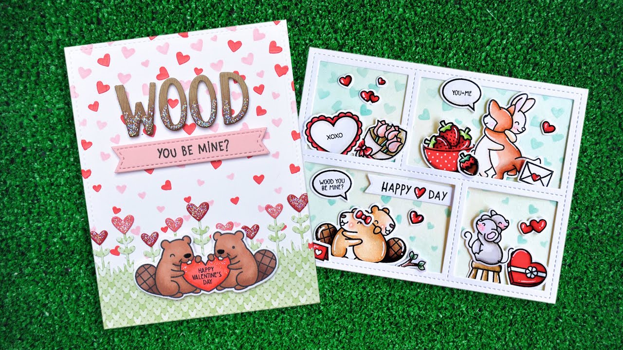 Intro to Falling Hearts Stencils + 2 cards from start to finish