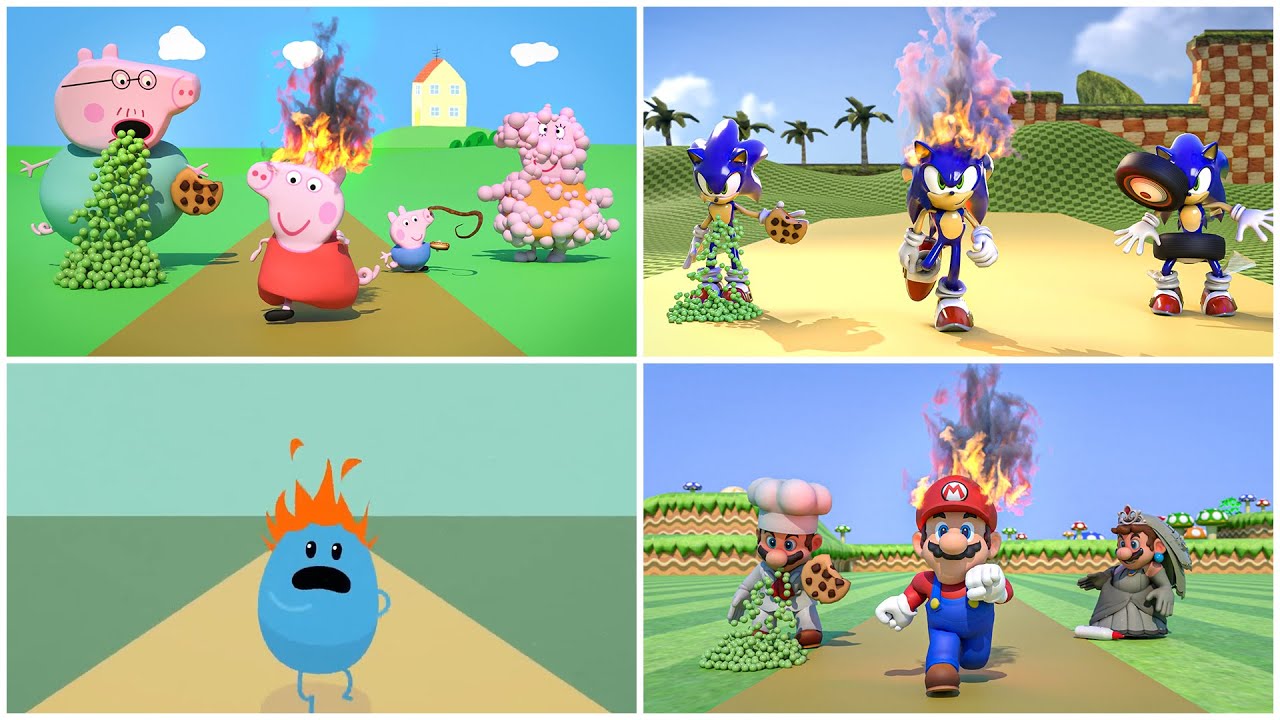 Peppa Pig, Sonic & Super Mario - Dumb Ways to Die 😁 NOT FOR KIDS!!!