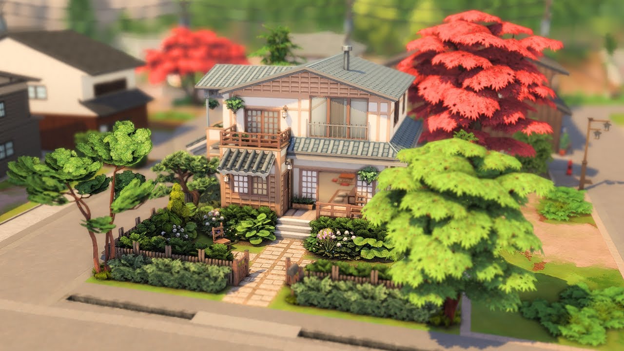 Japanese Starter Home | BG + Snowy Escape Only! | The Sims 4 Speed Build | No CC
