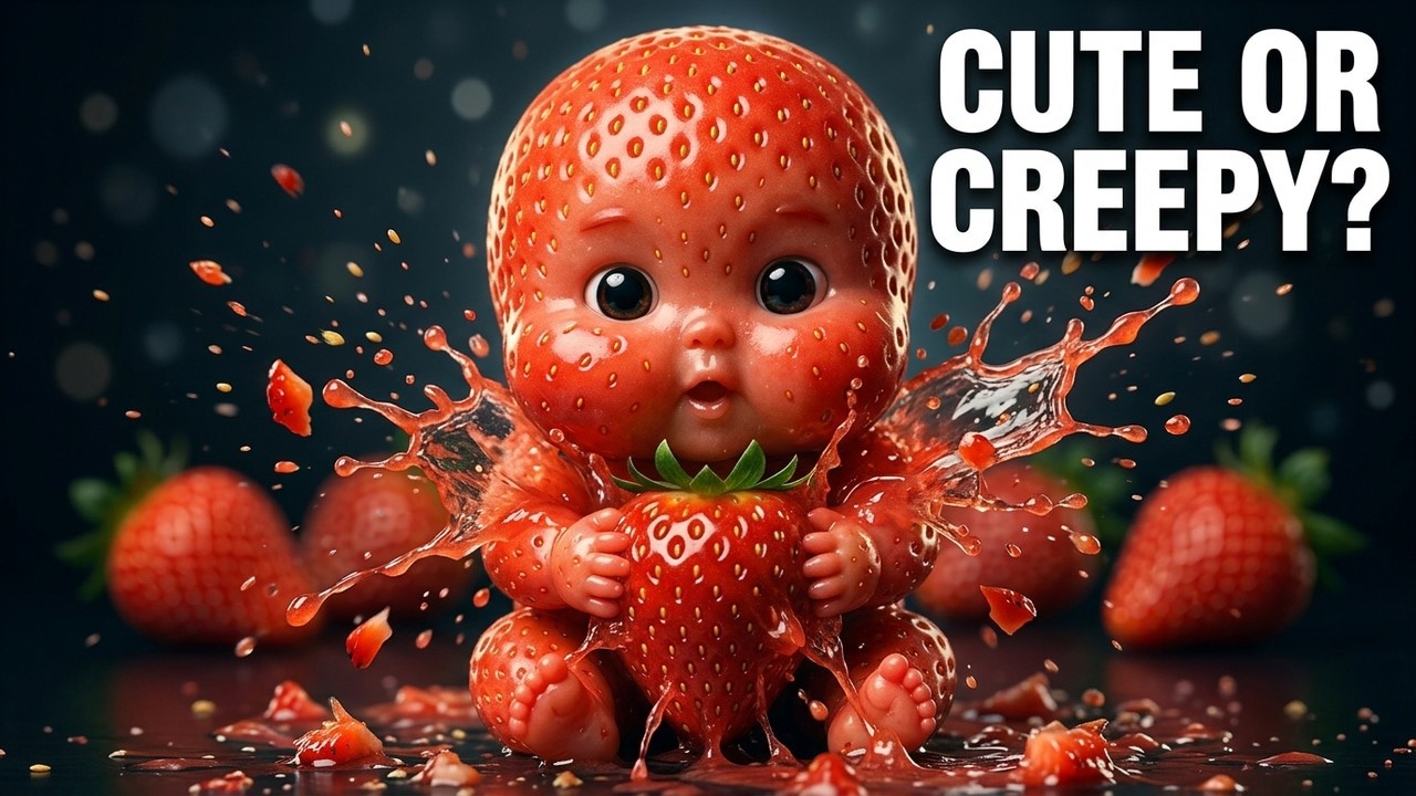 Cute or Creepy? AI Fruit Babies Explode Their Own Fruit 👶🍊💥 Oddly Satisfying ASMR