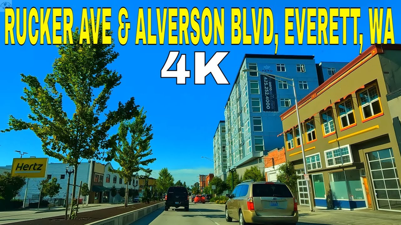 Everett, Washington RUCKER AVE and ALVERSON BLVD | 4K Driving Tour 🇺🇸