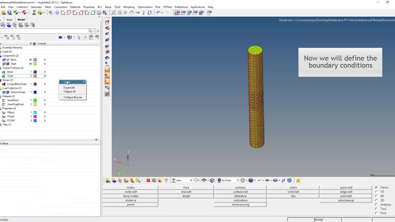 Non Linear Analysis of Interference Fit with OptiStruct