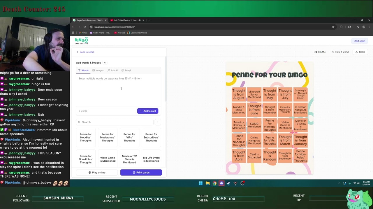 1/5/26 Penne For Your Thoughts 2025 Memory Stream!