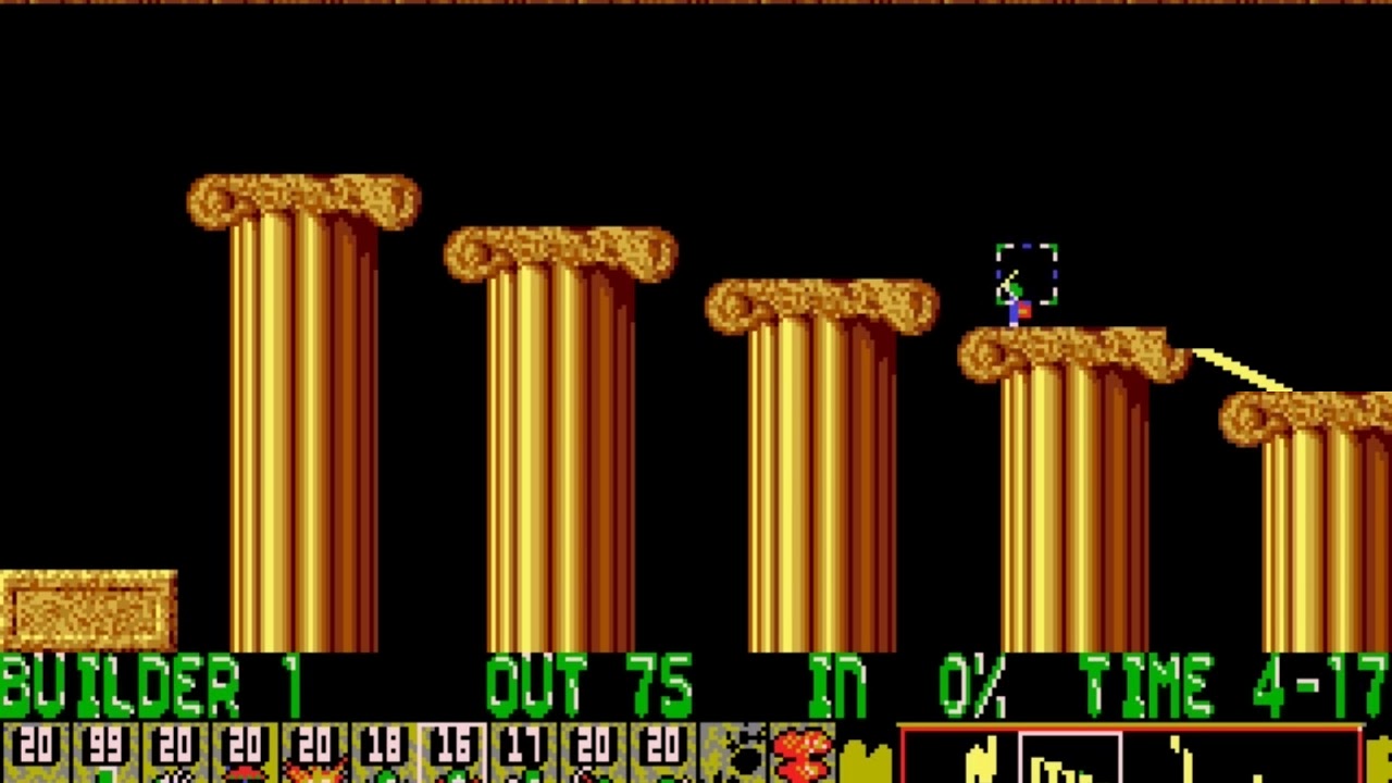 Lemmings - Tricky - Walkthrough / Speedrun (all levels 1-30) [DOS]