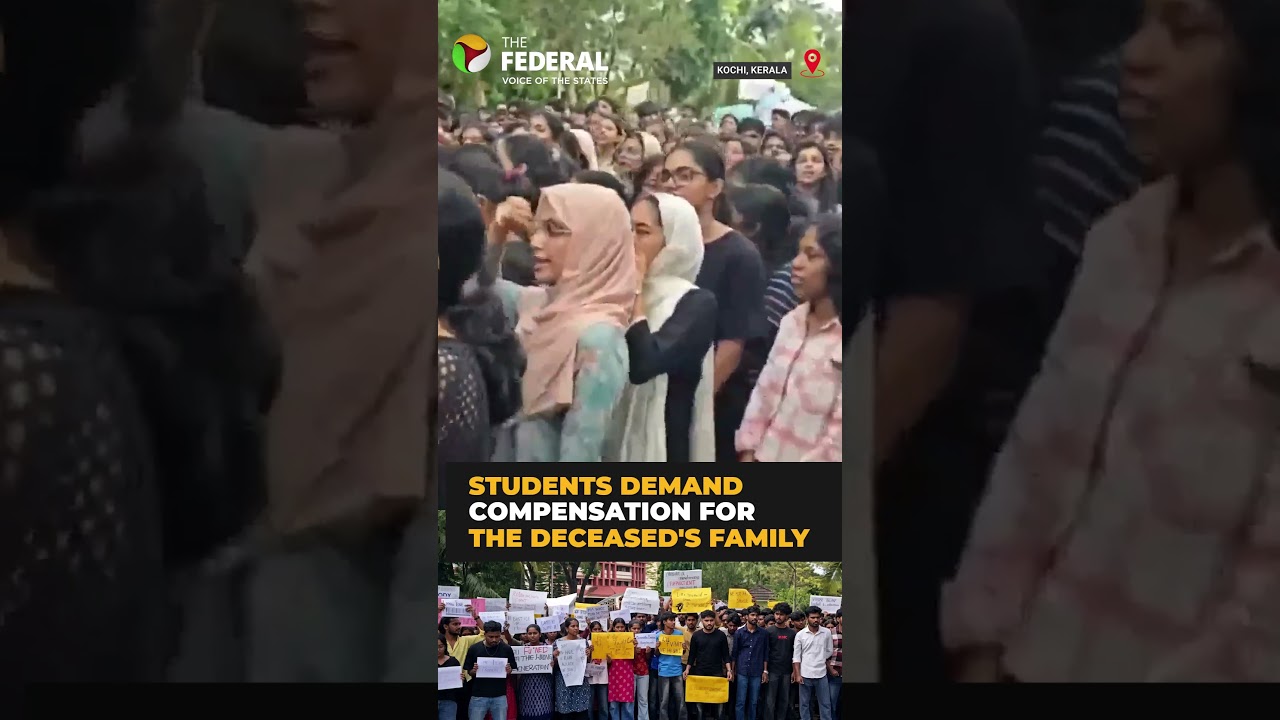 Students protest at Kochi college, seek compensation for deceased | #shorts