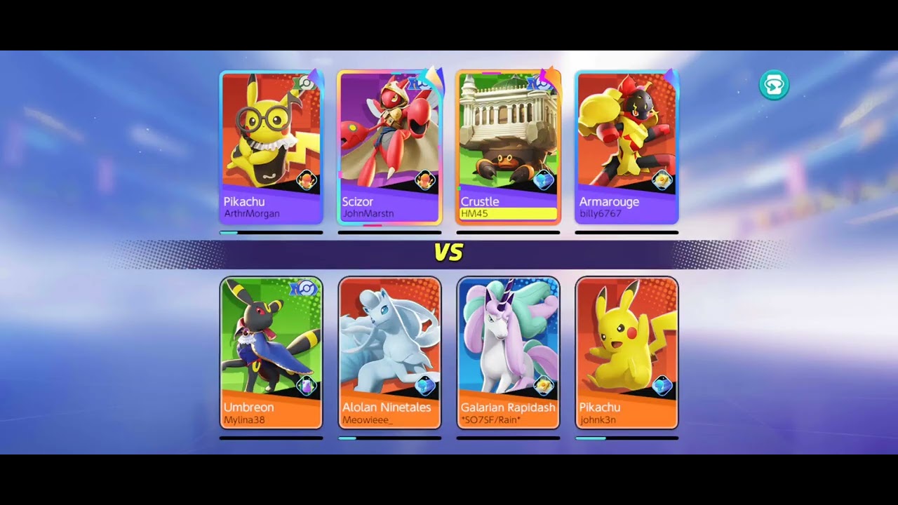 Pokemon Unite! HM45 Crustle team wins Full Fury Battle at Mer stadium! The pika rivals unite!