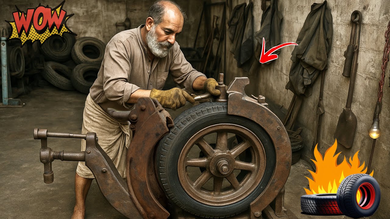 How to Transform Waste Tires into Useful Ones | Amazing Pakistani Local Factory Idea