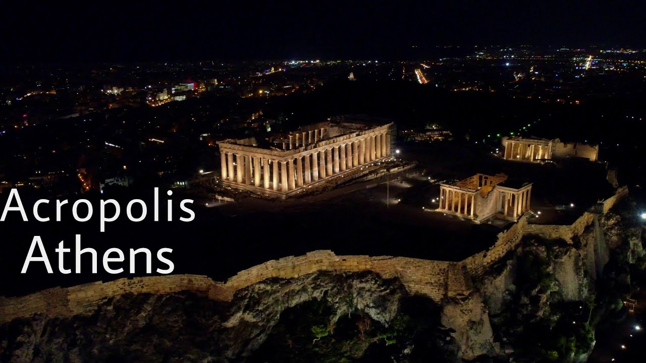 Acropolis of Athens Greece 4K Drone Flight