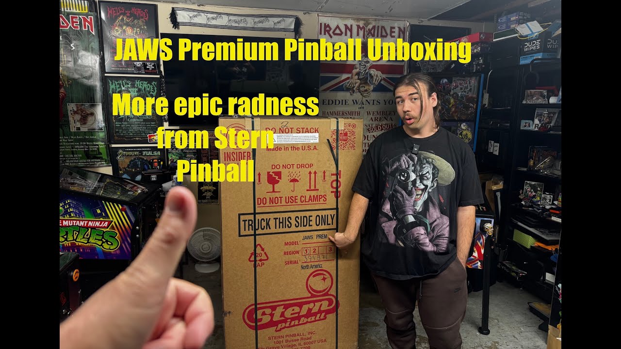 Stern Jaws Premium Pinball unboxing. Plus extras added in.