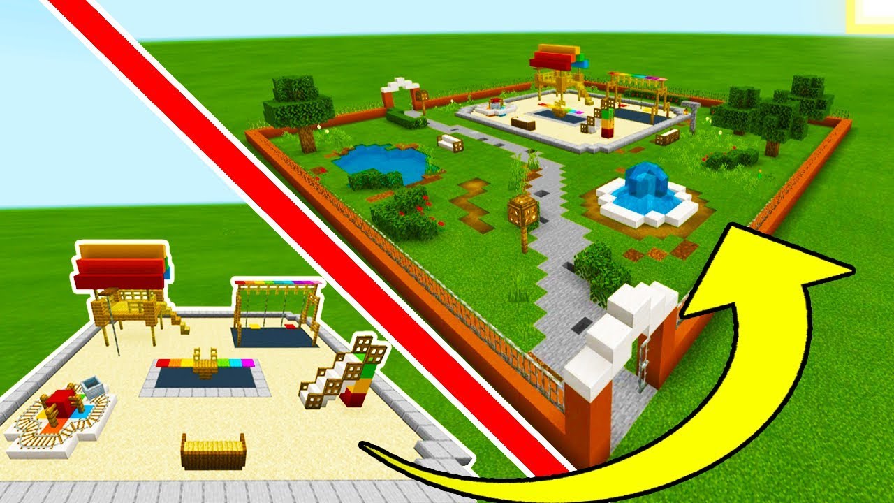 Minecraft Tutorial: How To Make A Park With a Playground 