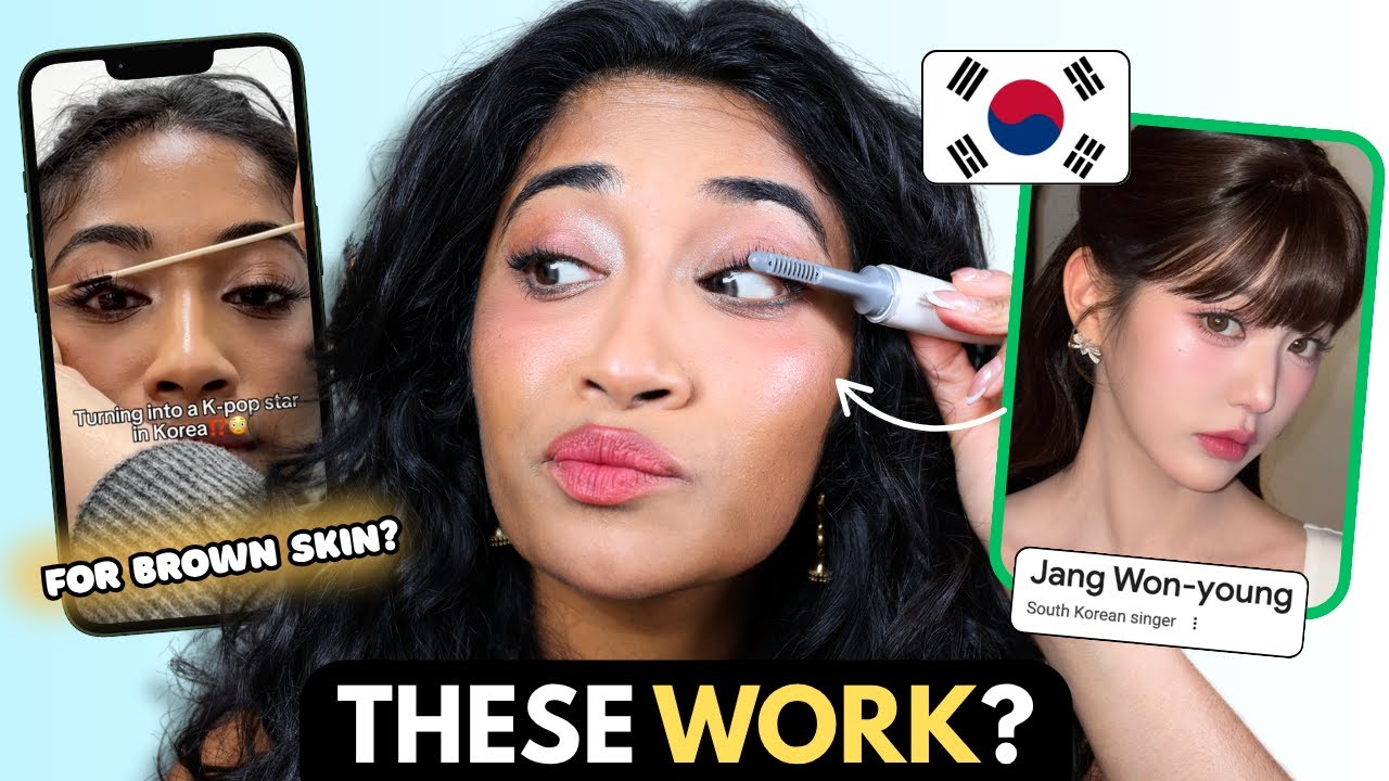 Do KOREAN MAKEUP Tips Work on Brown Skin? (8 Pro Artist Hacks) 🇰🇷