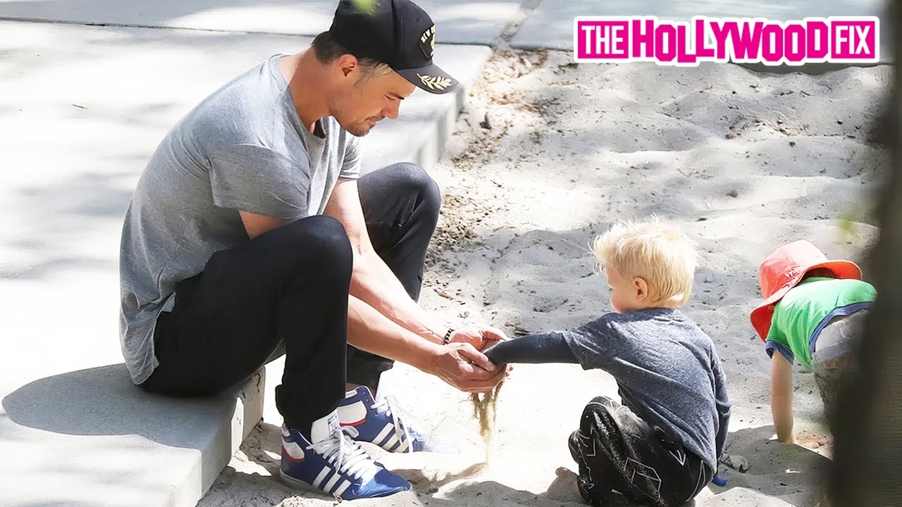 Josh Duhamel Takes His & Fergie's Son Axl Out To Play In The Sandbox At The Park In Los Angeles, CA