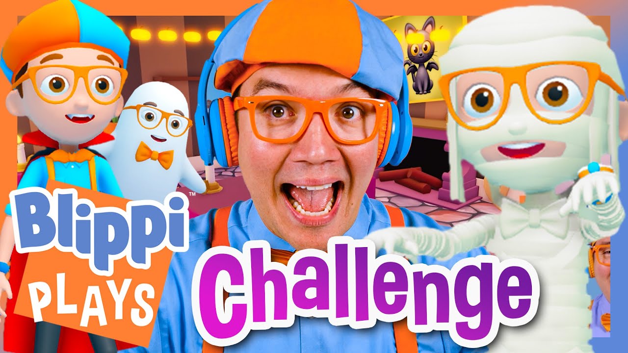 Can I Find the Halloween Blippis Challenge in Under 8 minutes?? 🎃 Blippi Plays Roblox! 🎮