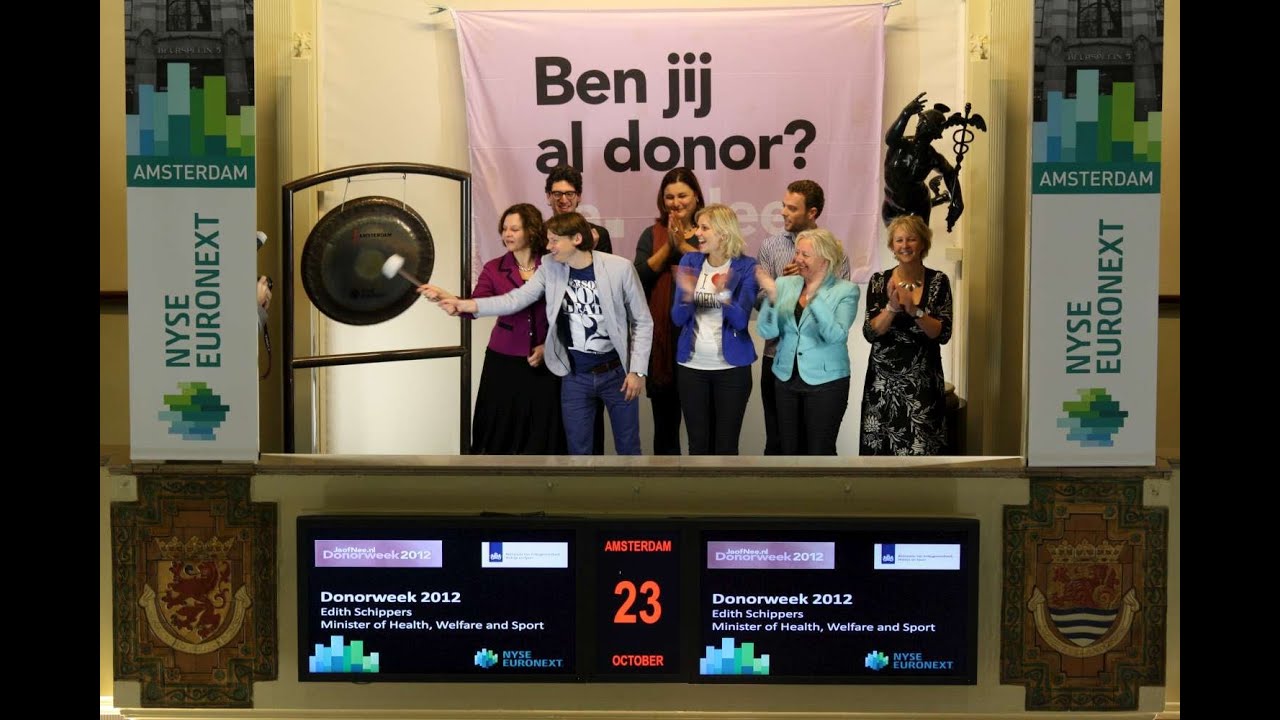 Minister Schippers luidt beursgong voor Donorweek