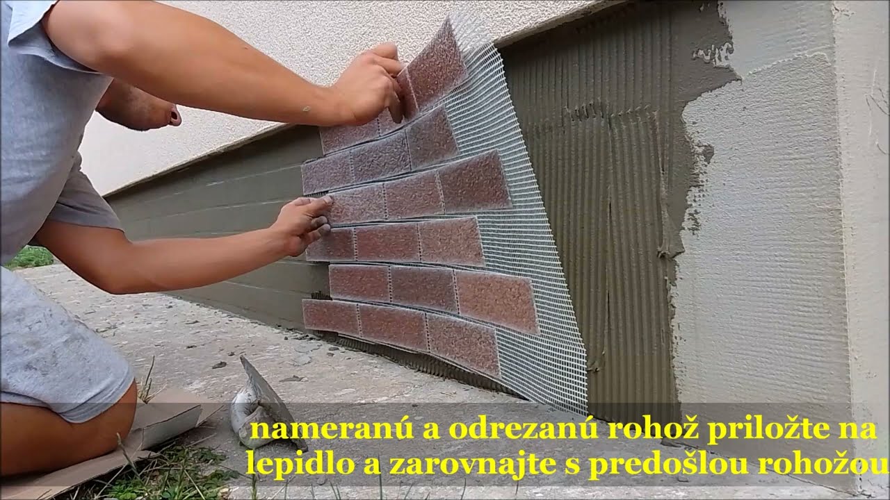 Celý postup montáže AMK tehlových rohoží _sokel domu vo vzore 410