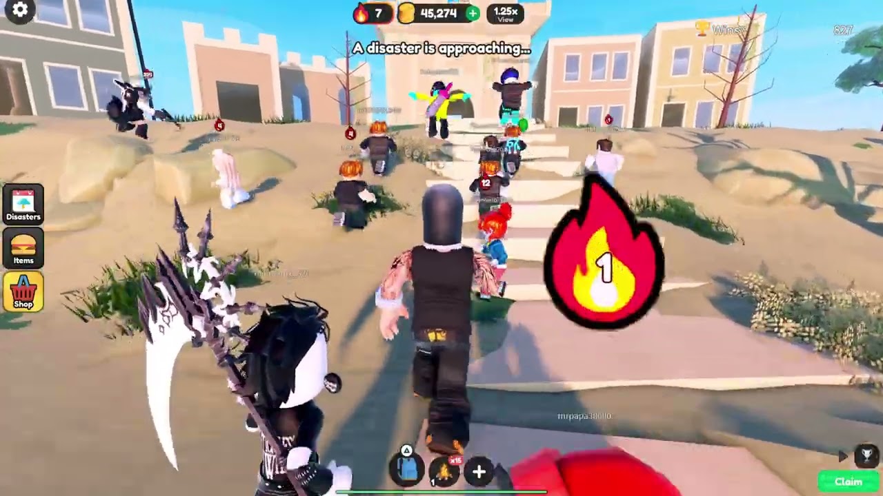Scary face nextbot in disaster island survive