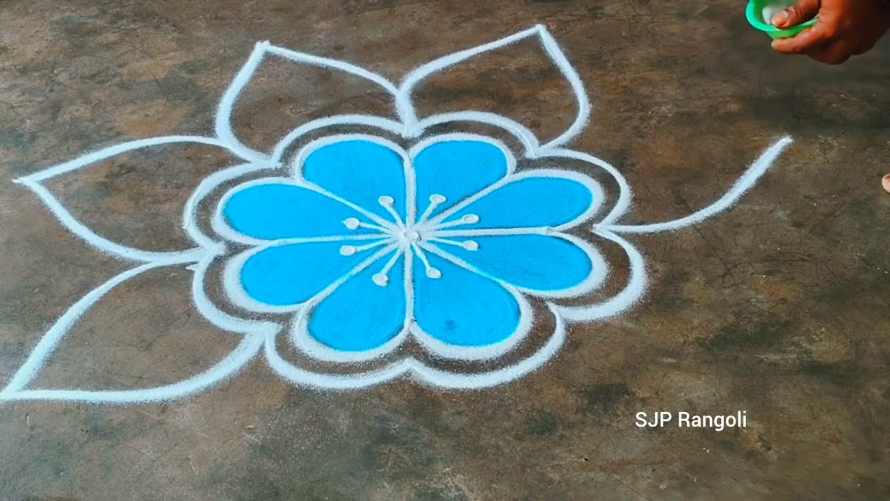 Easy padi kolam designs 🌺 flowers colour kolam 🌺 simple method muggulu