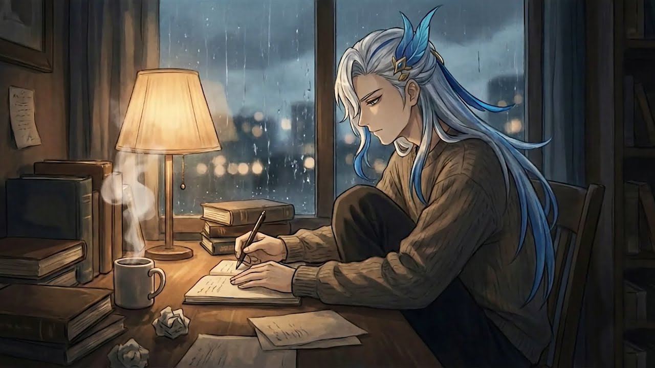 Neuvillette lofi 🌧️ Rainy Hydro Beats for Deep Focus & Study | Genshin-Inspired