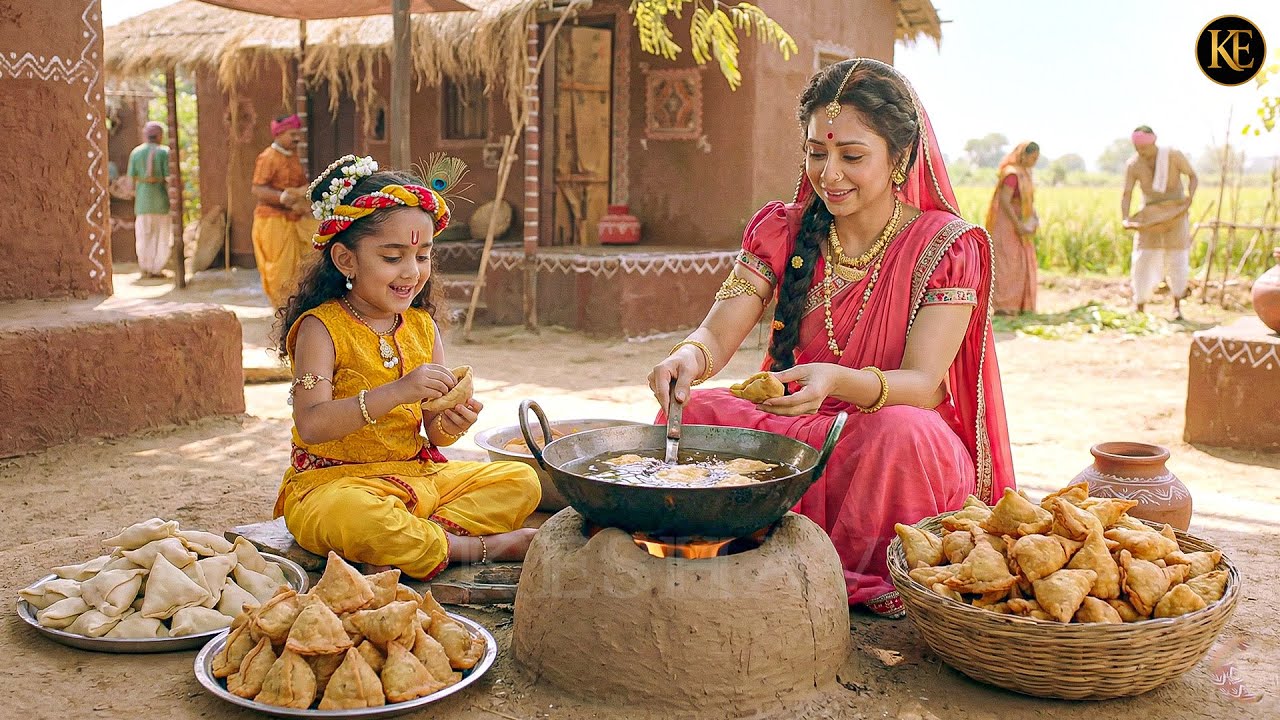 यशोदा मैया का प्यार | बाल कान्हा और गरमा गरम समोसे || यशोमती मईया के नंदलाला || Shree Krishan leela