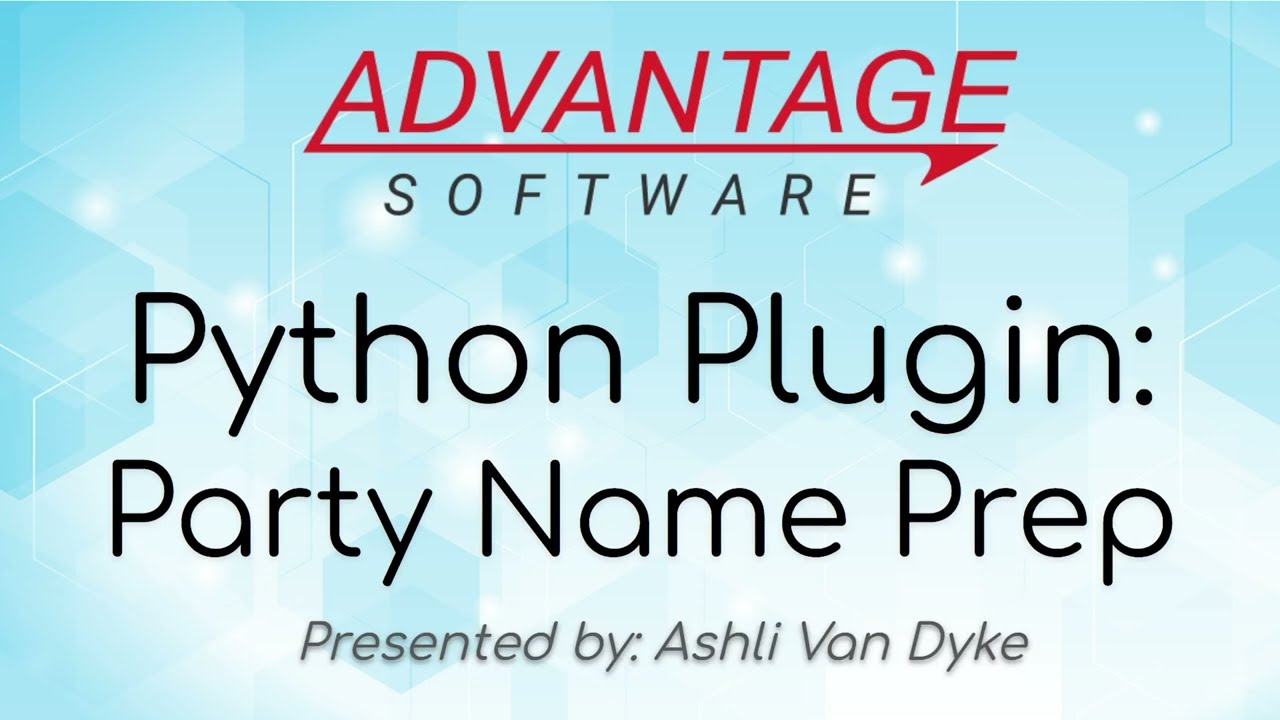Python Plugin: Party Name Prep