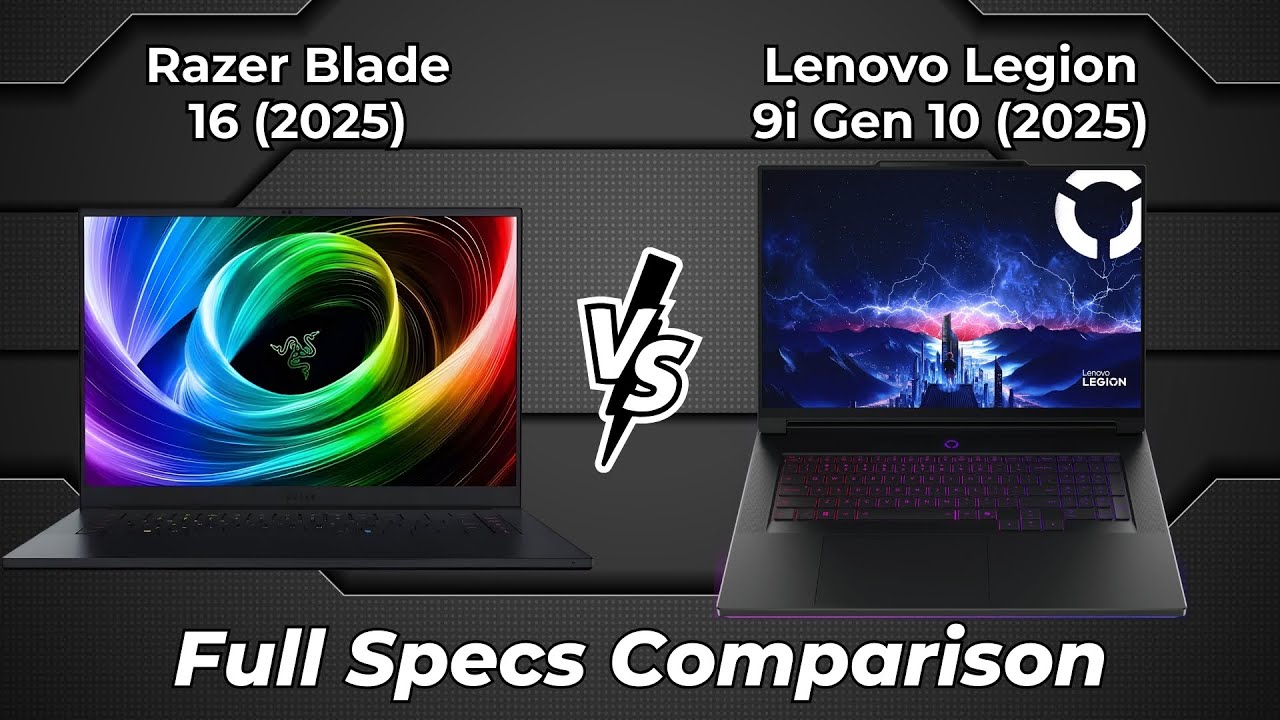 Razer Blade 16 2025 vs Lenovo Legion 9i Gen 10 2025 🔥 Full Specs Comparison