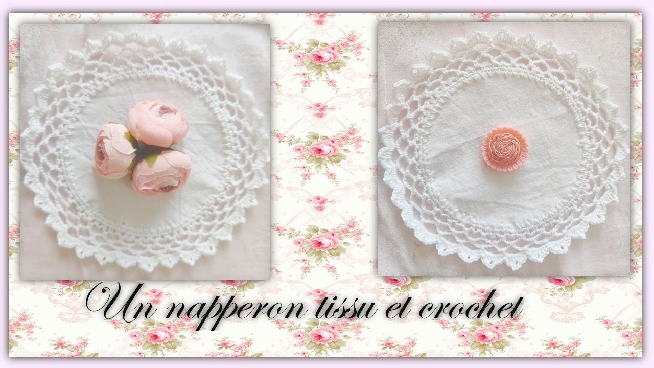 Un napperon en tissu avec des borts au crochet pour un bel effet 