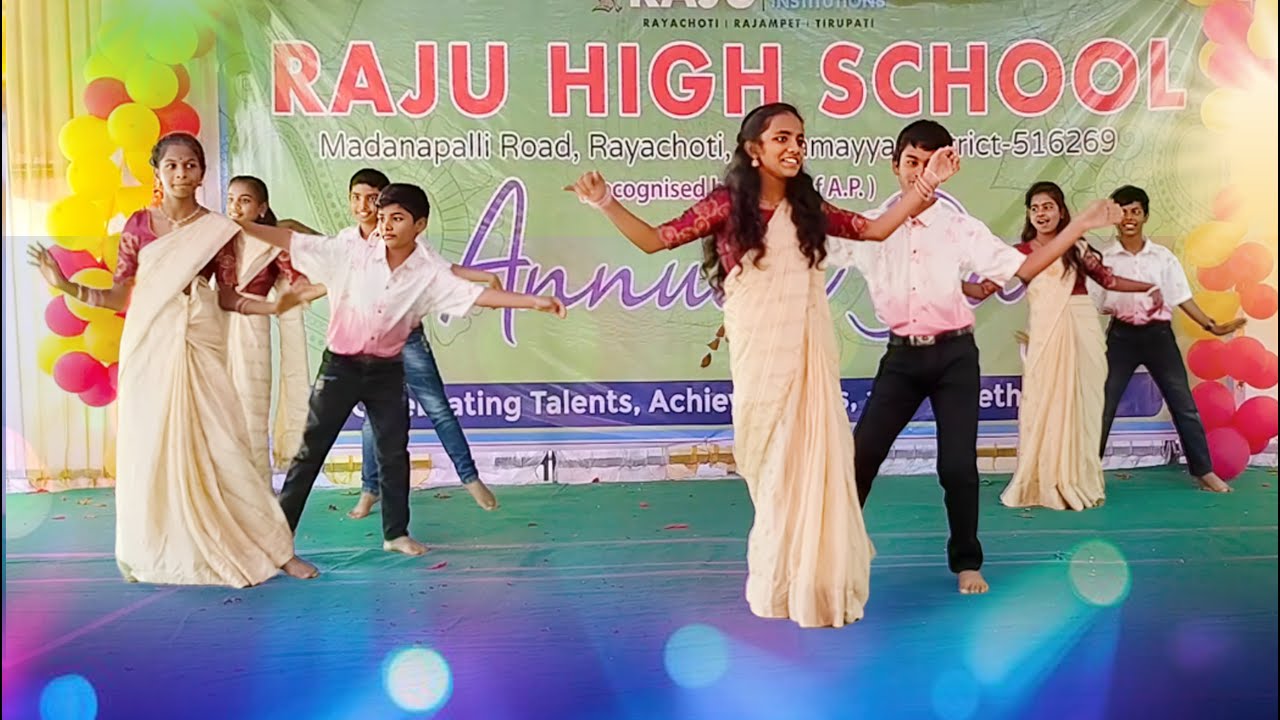 Best Dance by School students  💕 Telugu Mix Songs Dance Performance ▶ Raju High School Rayachoty