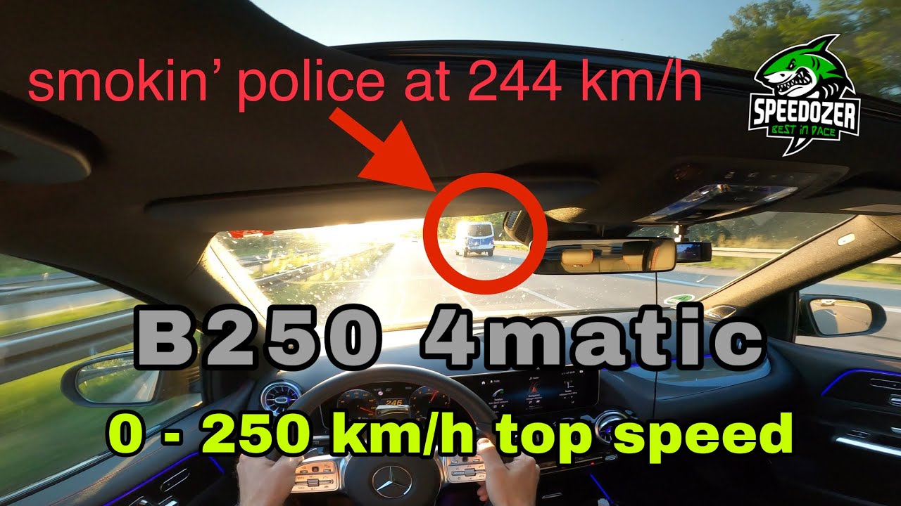 2020 Mercedes B250 4matic 0-250 km/h TOP SPEED ACCELERATION GERMAN AUTOBAHN W247 AMG LINE POV DRIVE