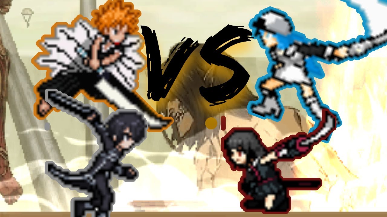 Kirito/Ichigo Vs Akame & Esdeath - MUGEN