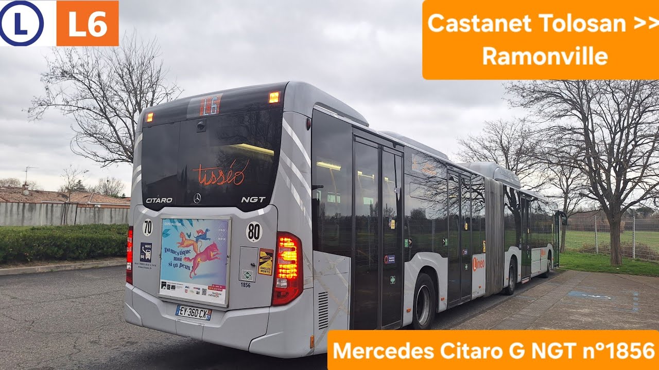 Tisséo — Ligne L6 de Castanet-Tolosan à Ramonville — Mercedes Citaro G NGT n°1856