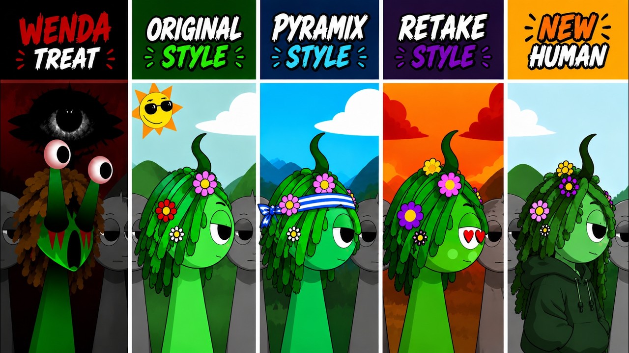 Sprunki SKY & VINERIA in every RANDOM mods
