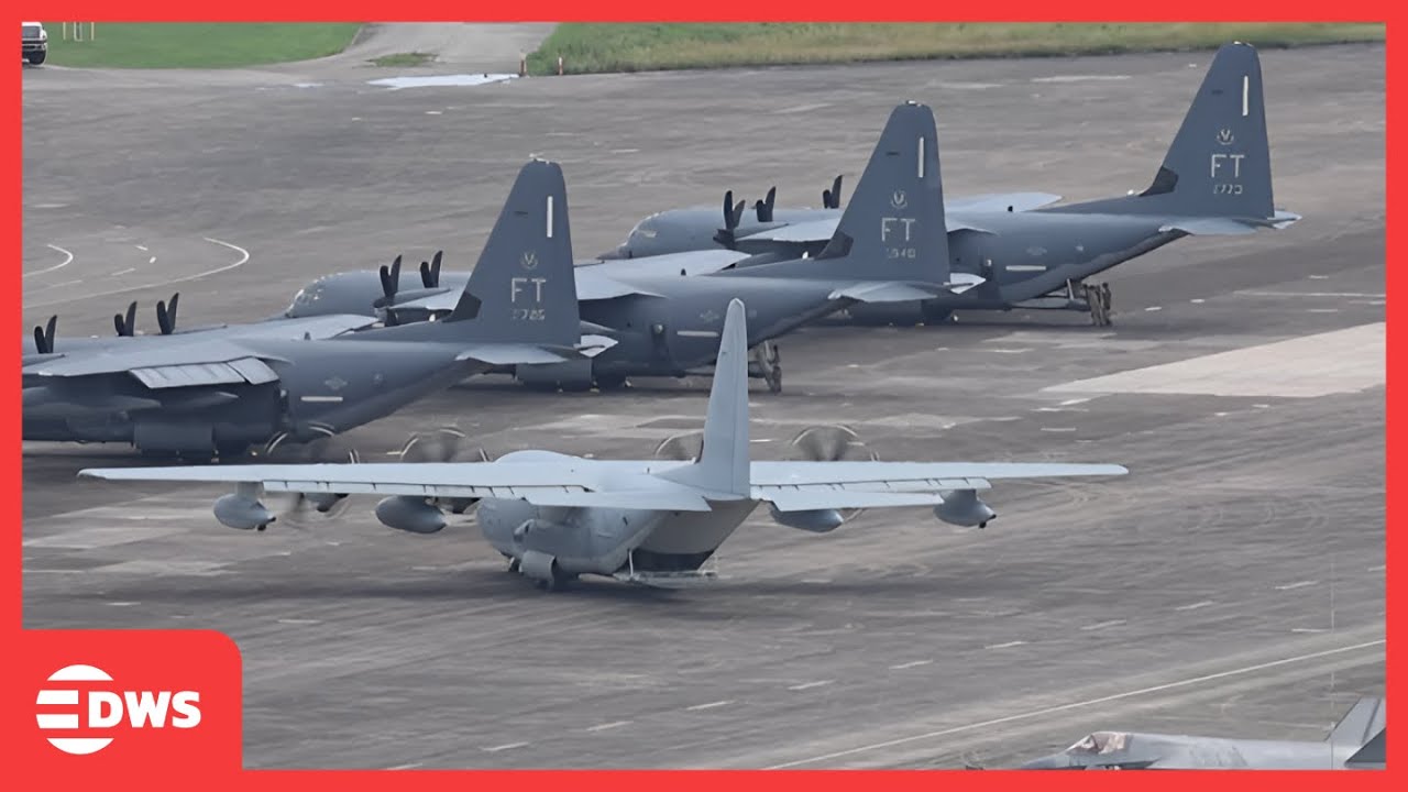 US Naval Aircraft Seen At Puerto Rico Base Amid Venezuela Tensions | DWS News | AH1F
