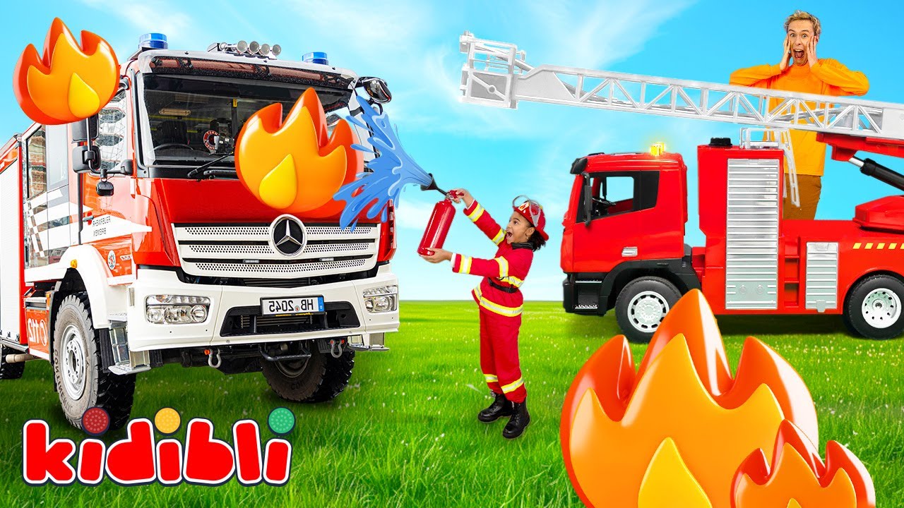 Los niños bomberos salvan el día 🚒 Videos educativos de camiones de bomberos para niños | Kidibli