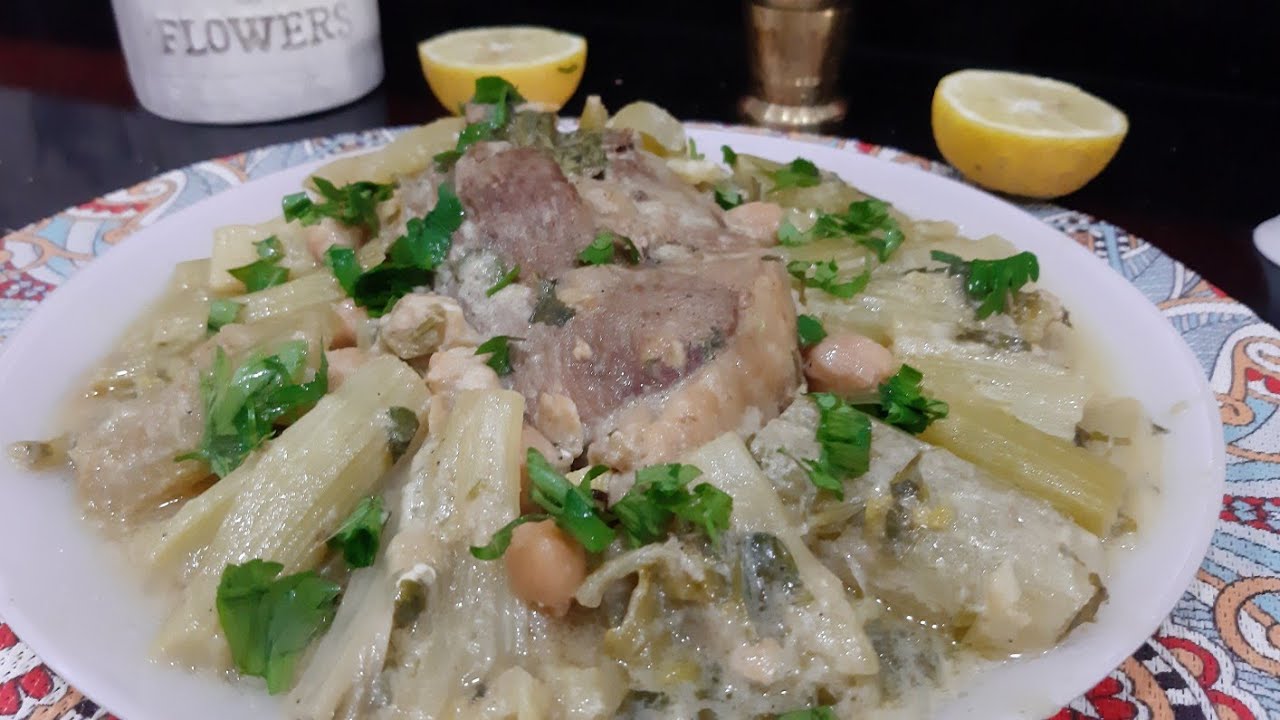 جواز كرافس باللحم الخفيف التقليدي الجزائري ...Celeris à la viande jwaz traditionnel algérien