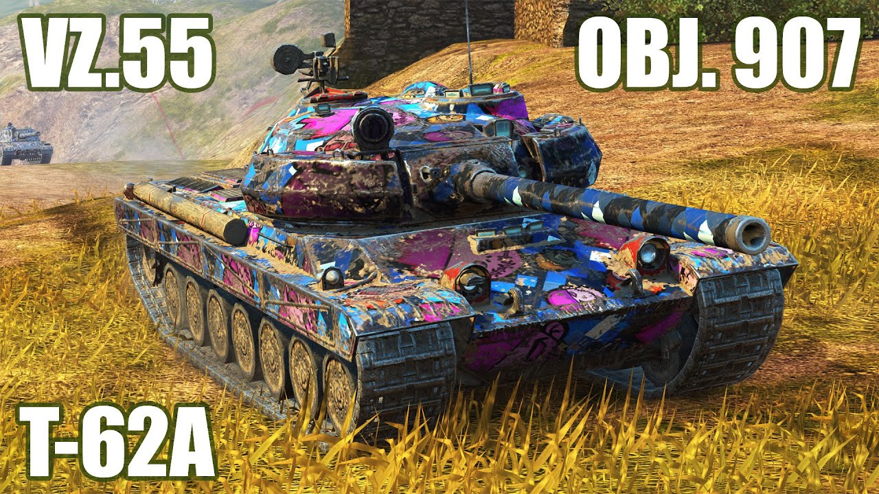 Obj. 907, T-62A & Vz.55 ● WoT Blitz
