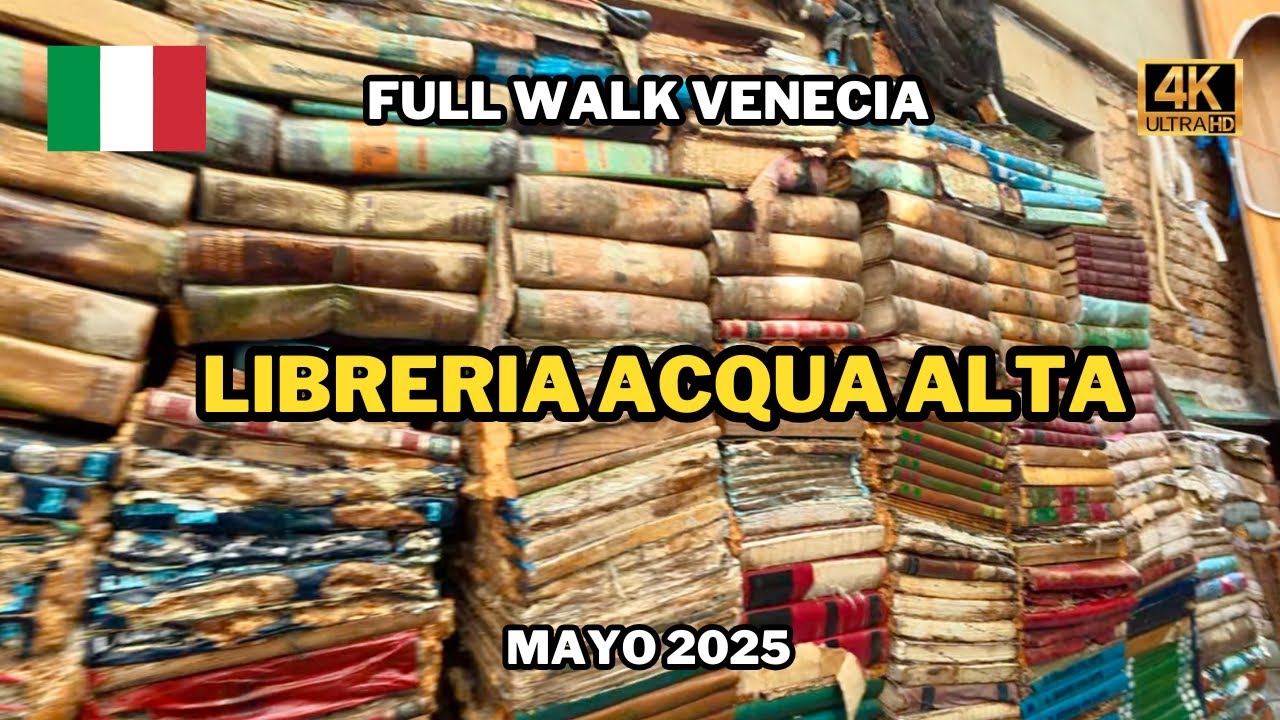 Librería Acqua Alta de Venecia Italia 4K