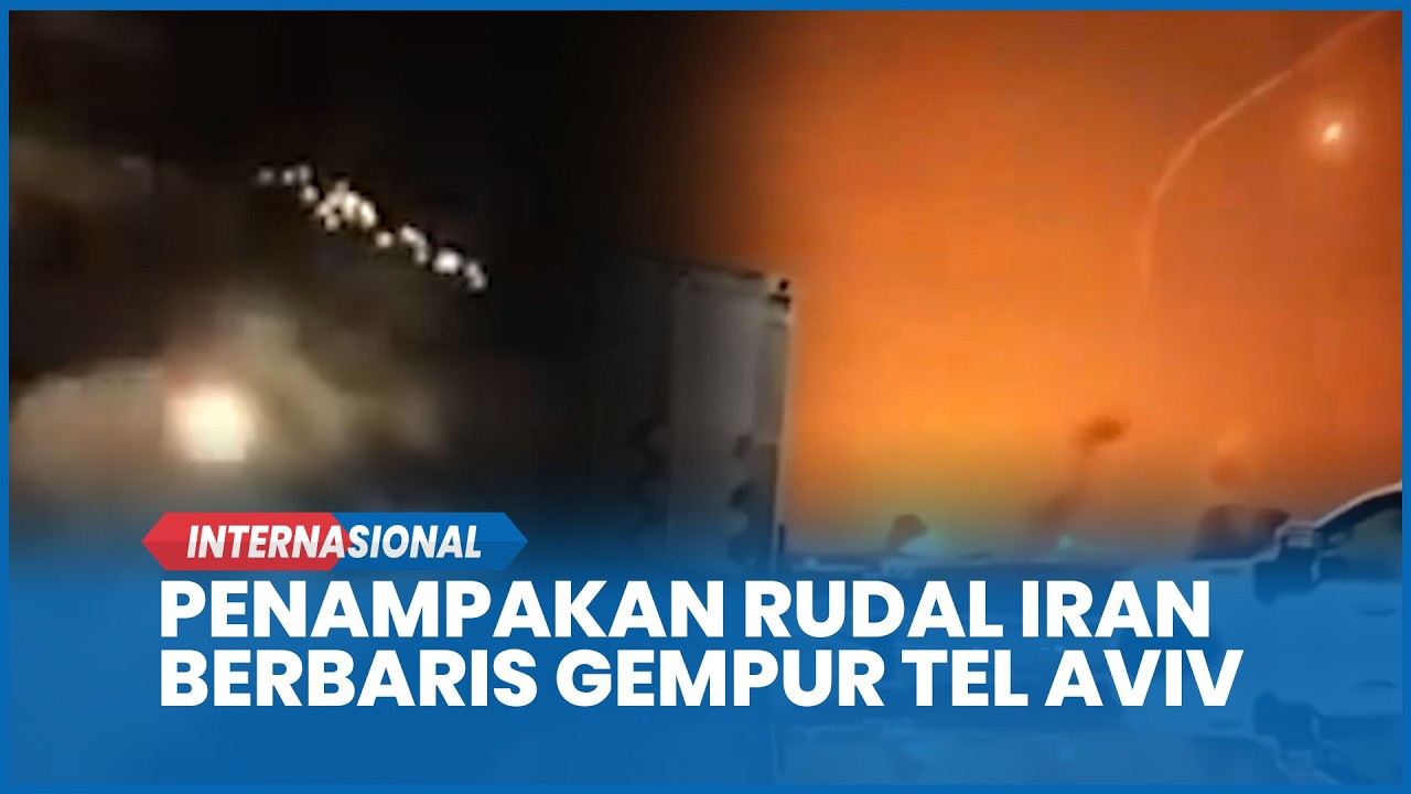 Dahsyat! Penampakan Rudal Iran Berbaris Gempur Tel Aviv, Ledakan Dahsyat Warga Berlarian