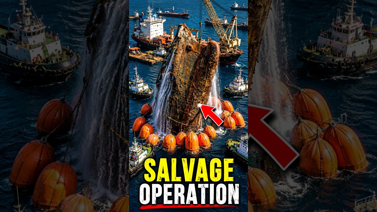 How Engineers Raise Sunken Ships Back to the Surface#shorts