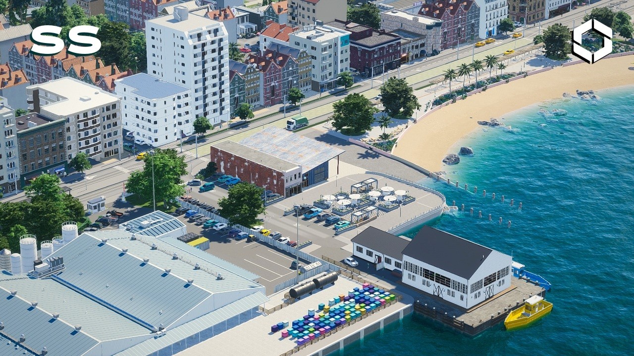 Building a Pedestrian Waterfront – Cities Skylines 2